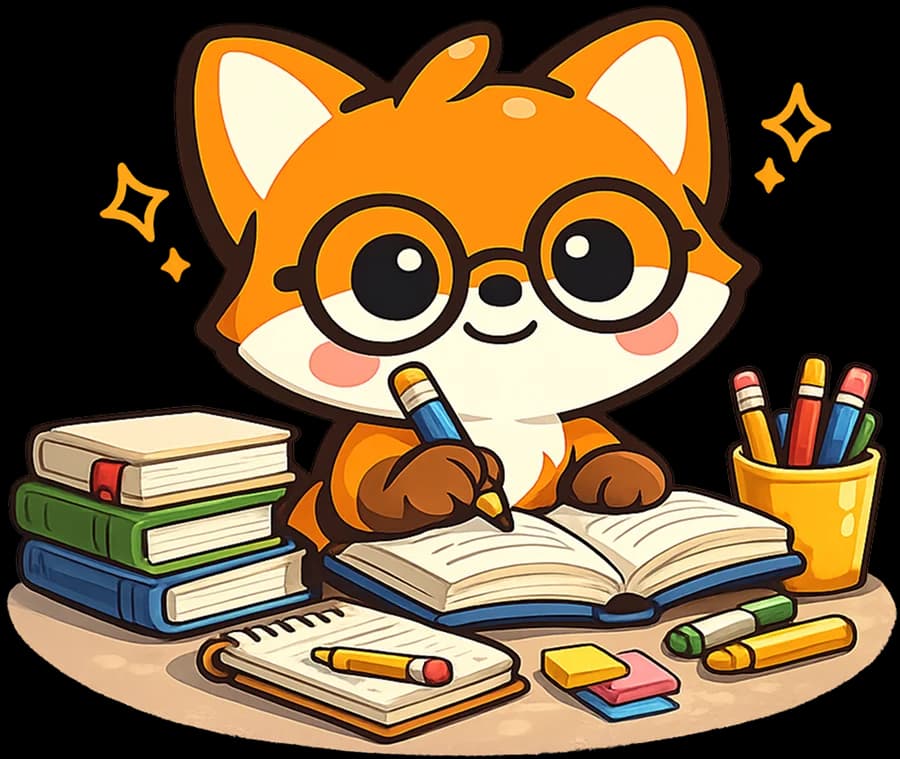 Vulpi fox studying