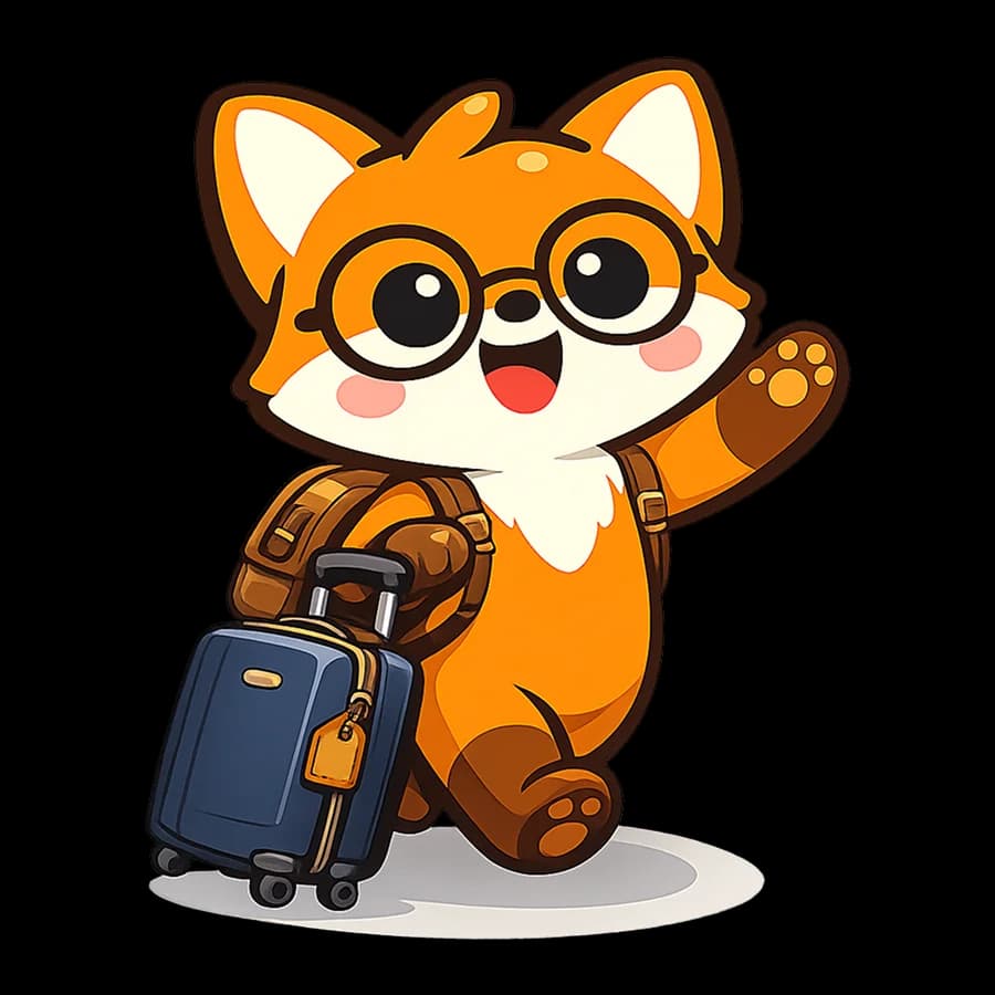 Vulpi fox with a passport, ready for real-world conversations