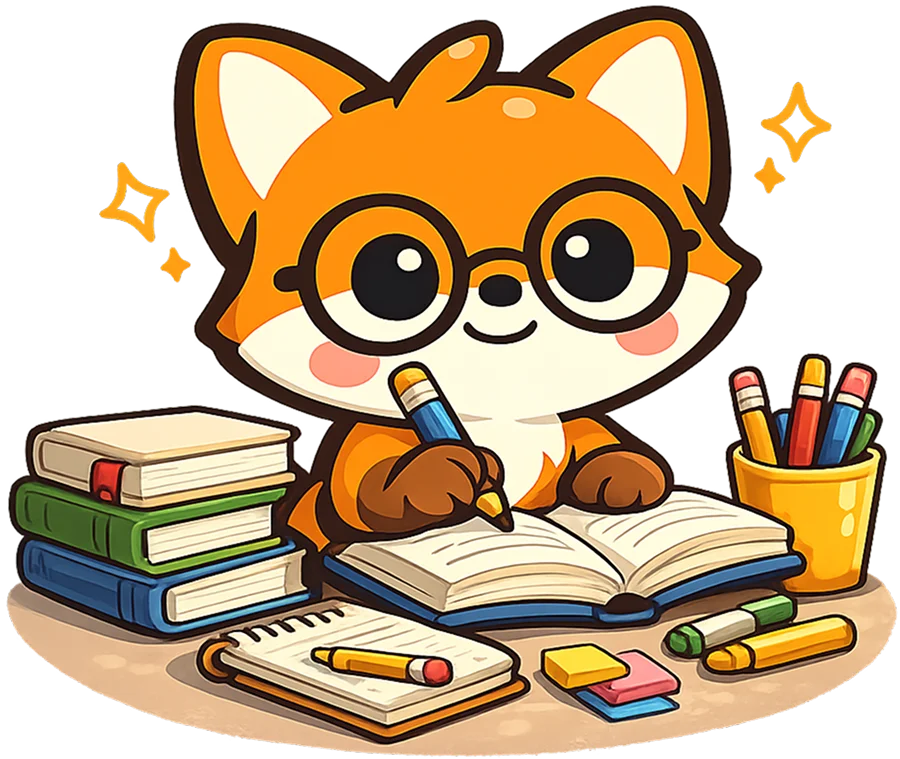 Vulpi fox studying
