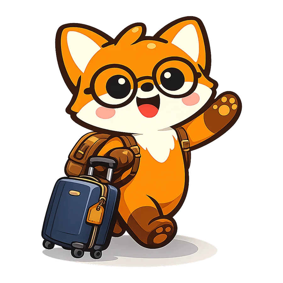 Vulpi fox with a passport, ready for real-world conversations
